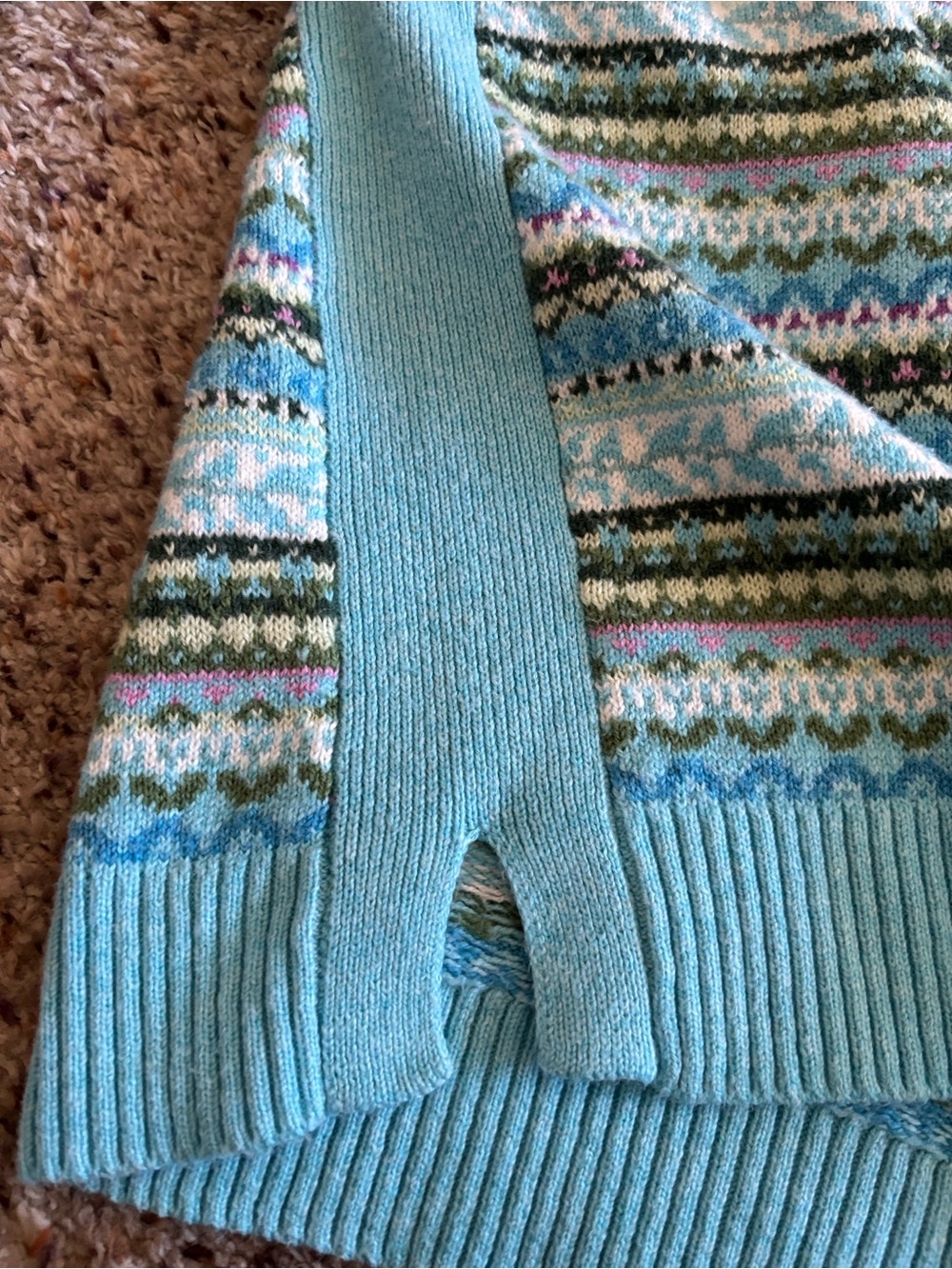 Talbots Johnny Collar Fair Isle Sweater - Picture 7 of 9